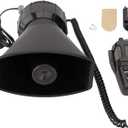 FARBIN Car Siren Horn 7 Tone Police Siren Vehicle Loudspeaker with Handheld Microphone Amplifier 12V 100W Emergency Sounds Siren Electric Horn with Mic PA