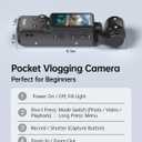 W & O Vlogging Camera with 180 Rotating Lens, Pocket Camera with Audio & Video Recording,7-Hour Battery, Handheld POV Cameras with 32GB, Easy One-Button Recording for Travel,Daily Life (Dark Gray)