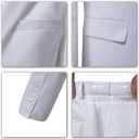 Men's 3 Piece Slim Fit Suit Set, Two Button Blazer Solid Jacket Vest Pants Wedding Business Suit (White, L)