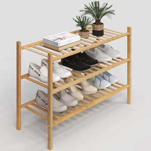 Z&L HOUSE 3-Tier Shoe Rack for Closet, Stackable Shoes Rack Organizer Free Standing Shoe Shelf for Entryway and Closet Hallway, Multifunctional Bamboo Rack in Different Combinations (3-Tier) Z&L HOUSE 3-Tier Shoe Rack for Closet, Stackable Shoes Rack Organizer Free Standing Shoe Shelf for Entryway and Closet Hallway, Multifunctional Bamboo Rack in Different Combinations (3-Tier)
