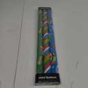 Christmas Foil Wrapping Paper with Cut Lines on Reverse 3 Rolls Pack - Dancing Santa Claus, Colorful Stripes and Assorted Christmas Characters - Holiday Wrapping Paper Bundle, 24 Inch X 144