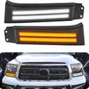 LED Daytime Running Lights For 2007-2013 Toyota Tundra 08-13 Sequoia Fog lights DRL Amber Turn Signals LED Headlight Guard Tundra Headlight Assemblies Fog Lights(for Tundra 07-13 DRL)
