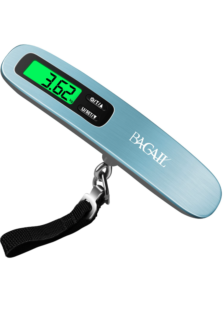 BAGAIL Digital Luggage Scale, 110lbs Hanging Baggage Scale with Backlit LCD Display, Portable Suitcase Weighing Scale, Travel Luggage Weight Scale with Hook, Strong Straps for Travelers