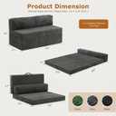 JUIKURY 6 Inch Tri-Fold Memory Foam Mattress Full Size, 5 in 1 Convertible Sofa Bed, Foldable Floor Futon Sleeper Couch with Washable Cover & High-Density Foam, Portable Guest Bed for Living Room