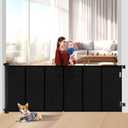 Upgraded 120 inch Retractable Baby Gates Extra Wide with Reinforced Strip Design to Prevent Crawling Through, 48" Extra Tall Retractable Gates, 10 FT Retractable Dog Gate for Indoor/Outdoor (Black)