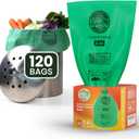 RAYTID Compostable trash Bags 2.6 Gallon Compost Bags for Kitchen Countertop Bin 1.3,2,3, Gallon, 120 Count,Small Kitchen Food Scrap Waste Bags,ASTM D6400, US BPI & Europe OK Compost Home Certified (2.6G-120count)
