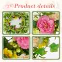 YNYLCHMX 18" Spring Summer Wreaths for Front Door, Artificial Floral Wreath with Peony and Eucalyptus Leaves, Green Foliage Wreath for Wall Window Farmhouse Party Holiday Home Decor