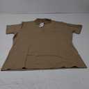 AstoSeu Men's Polo Shirts Short Sleeve Stretch Workout Tee Casual Slim Fit Muscle T Shirt Khaki, 3XL