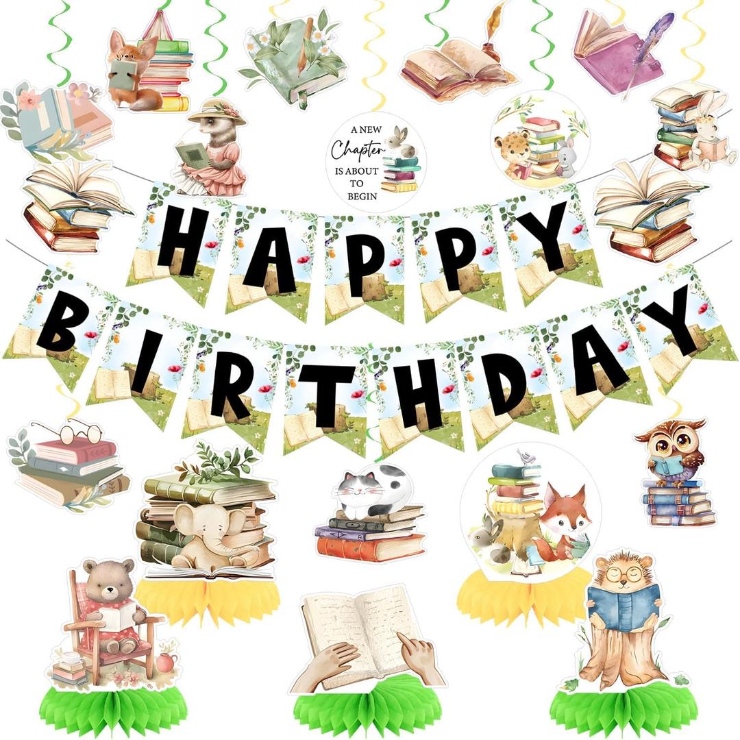 Storybook Baby Shower Party Decorations Storybook Birthday Party Decor Supplies for Jungle Safari Woodland Animals Baby Shower Party Gender Reveal Supplies Decorations