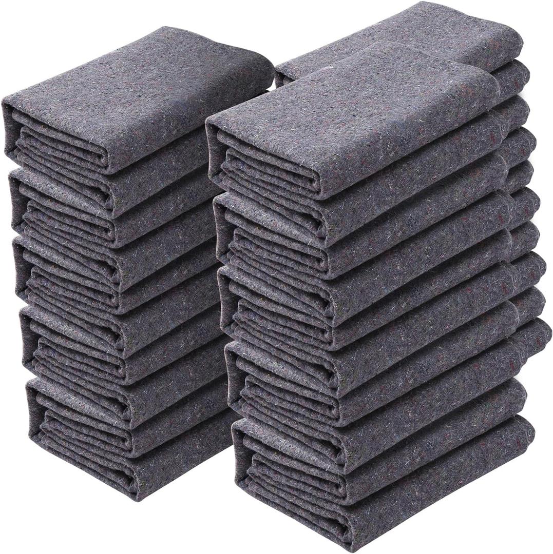 VEVOR Moving Blankets, 72" x 54", 21 lbs/dz Weight, 12 Packs, Professional Recycled Cotton Packing Blanket, Large Heavy Duty Shipping Mover Pads Perfect for Protecting Furniture, Floors, Appliances
