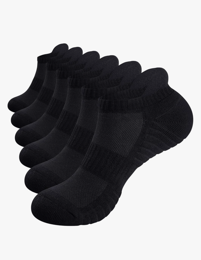 TANSTC Mens Socks, 3 Pairs Anti-Blister Cushioned Breathable Cotton Athletic Ankle Running Sports Sock