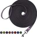 Hi Kiss Dog/Puppy Obedience Recall Training Agility Lead -  100ft Training Leash - Great for Training, Play, Camping, or Backyard(100ft,BL+PK)