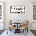 Family is Everything Wall Decor-Rustic Family Quote Print Canvas for Farmhouse Signs Canvas Wall Art-Retro Artwork Wall Decoration for Living Room,Bedroom,Dining Room,Office,Home Decor,Ready to Hang 20"x40"