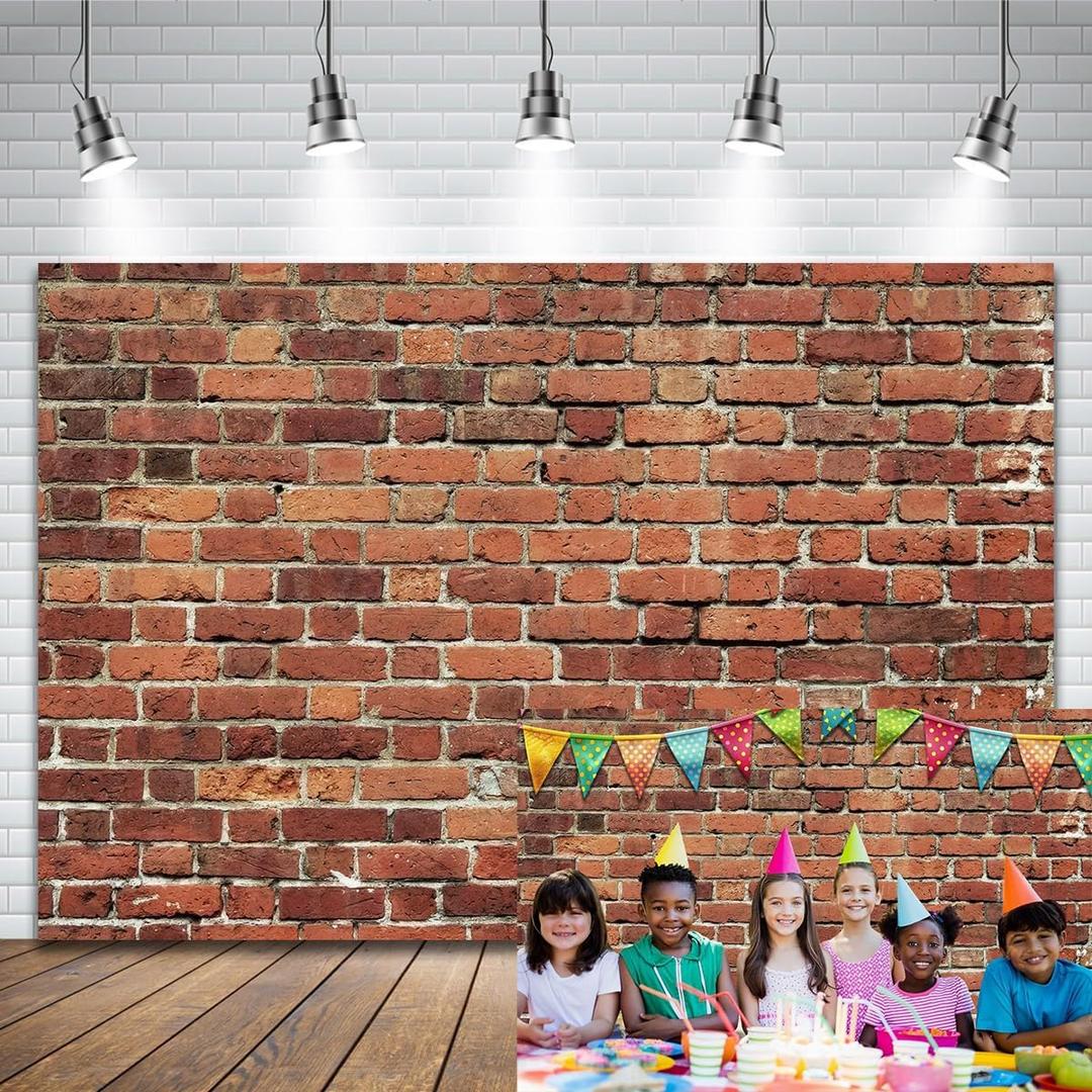 Red Brick Wall Backdrop for Photography, Rustic Brick Texture Background, Vintage Red Brick Photo Backdrop for Birthday Party, Wedding, Studio Shoots, Graduation, Urban Theme Decorations (7x5ft)