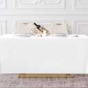 Surmente White Rectangle Tablecloth 90 x 132-inch Rectangular Polyester Table Cloth for Weddings, Banquets, or Restaurants