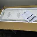 HCHQHS Bookshelf, 3-Tier Long Industrial Bookcase, White Open Book Shelf, Freestanding Horizontal Bookshelves with Metal Frame