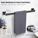 TURS Matte Black 5-Piece Bathroom Hardware Set Towel Bar Set SUS304 Stainless Steel Towel Racks for Bathroom Wall Mounted, 23.6-Inch