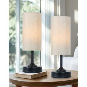 EZVALO 2-Pack Cordless Table Lamp, Ambient Light, Dimmable, Touch, Timer, 2700K, Decor, Portable, LED, Wireless, Rechargeable, Battery Operated, Bedside, Kitchen Lamp, for Dining Table, Counter