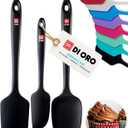 DI ORO Silicone Spatula Set - Rubber Kitchen Spatulas for Baking, Cooking, & Mixing - 600F Heat-Resistant & BPA Free Silicone Scraper Spatulas for Nonstick Cookware - Dishwasher Safe (3pc, Black)