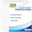 200 Pack Clear Sheet Protectors, 8.5 x 11 inch Page Protectors