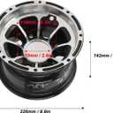Buachois ATV Wheel, 8in Aluminum Alloy Wheel Rim, High Strength Sporty Look, Compatible with ATV Quad Buggy