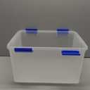 IRIS USA WeatherPro 44 Qt Storage Bins with Lids, 2 Pack, BPA-Free Plastic Gasket Box with Tight Latch and Seal, Stackable Nestable Tote Tub - Clear/Blue
