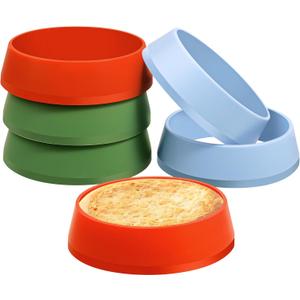 KOLUTI 6 Pack 3.15 Inch Nonstick Silicone English Muffin Rings, Durable Round Frying Egg Patty Omelette Cooker Mold, Circle Ring for Crumpet Pancake Pastry Cookie Baking, BPA Free and 3 Colors