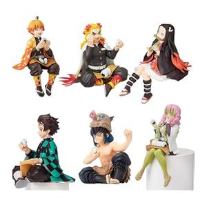 MLDVQJV 6Pcs Demon Anime Figures Set, Slayer Characters for Anime Fans and Kids (Rice Ball)