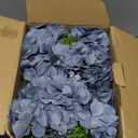 AVIVIHO 65pcs Fake Flowers Dusty Blue Hydrangea Artificial Flowers Bulk (Not Squished, No Steaming Need) Silk Flowers with Stems for Wedding Decor,Home,Baby Shower,Table Centerpieces Decoration (Medium)