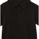 Nautica Boys' School Uniform Short Sleeve Polo Shirt, Button Closure, Comfortable & Soft Pique Fabric (18-20 Husky, Black)