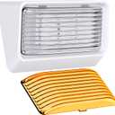 RV Exterior Porch Utility Light - 12v 280 Lumen Lighting Fixture. Replacement Lighting for RVs, Trailers, Campers, 5th Wheels. White Base, Clear and Amber Lens Included (White, 1-Pack)