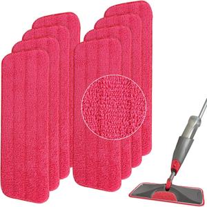 Replacement Microfiber Mop Pad for Rubbermaid Reveal Spray Mop - 8 Pack 16.5" Wet & Dry Floor Cleaning Refills Reusable Fit for Any Microfiber Reveal Flat Mop