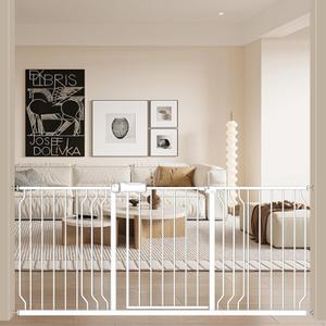 ALLAIBB Extra Wide Pressure Mount Baby Gate Auto Close Metal Child Dog Pet Safety Gates with Walk Through for Stairs,Doorways,Kitchen and Living Room (66.93-71.65"/170-182cm)