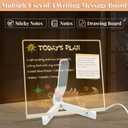 Led Note Board with Colors, Acrylic Dry Erase Board with Light, Led Writing Board with 7 Colored Pens and 1 Eraser, Can Be Used As A Glow Message Board Notepad (Plan A)