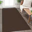IOHOUZE Washable Area Rug 3x5 Non Slip Rubber Backed Woven Rugs for Entryway Rugs Indoor Outdoor Doormat Throw Rug Floor Carpet for Entrance Kitchen Front Door, Brown