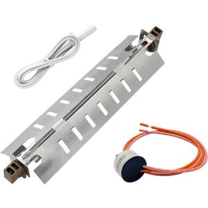 AMI PARTS WR51X10055 Refrigerator Defrost Heater Kit, Temperature Sensor WR55X10025, High Limit Thermostat WR50X10068 Replacement Compatible with General Electric