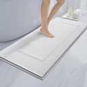 Bathroom Rugs 24" x 60", Non-Slip Extra Soft Absorbent Bath Rugs, Machine Washable Quick Dry Bath Mats for Bathroom Floor, Shower, Bathtub and Sink, White