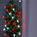 Brightown C9 Christmas Lights Outdoor Waterproof, 66ft Vintage Lights String with 100 Smooth Opaque Bulbs, Plug-in Waterproof Roofline Lights String for Outside Patio Christmas Holiday Decor (Opaque Red and White)