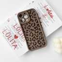 NITITOP Compatible with iPhone 16 Pro Case Cute Stylish Leopard Print Design for Women Girls Men Artistic Soft TPU Shockproof Protective Full Camera Protection Cover - Brown