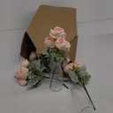 Zeyune 36 Pack Artificial Rose Flowers with Vase Bulk for Table Centerpiece Wedding 24 Bundles Silk Floral Faux Rose Bouquet 12 Plastic Vase with Rope for Bridal Shower Table Decor(Light Pink)