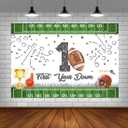 Lofaris Football First Birthday Backdrop First Year Down Happy Birthday It's Game Time First Year Down Photo Background Game On Football Boy Birthday Party Decorations 5x3ft
