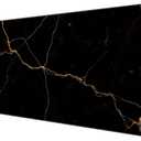 Dynippy Thin Extended Gaming Mouse Pad 31.5 * 11.8 * 0.08 inch with Stitched Edges Large Mousepad Long XXL Keyboard and Mouse pad Desk Mat for Gaming Office & Home - Black Gold Marble