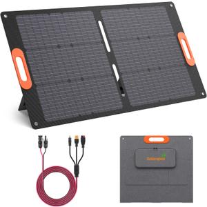 Solarapex 100W Portable Solar Panel, IP67 Waterproof ETFE One-Piece Lamination, 23.5% Efficiency Foldable Charger, USB/Type-C/MC4/XT60/DC8020/Anderson Output for Power Station Camping RV