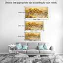 BirdSuite Gold Framed Golden Money Tree Wall Art, 3D Effect Mountain Landscape Canvas Print, Ready to Hang Wall Decor for Living Room Bedroom Office Dining Room Entryway-48 x24
