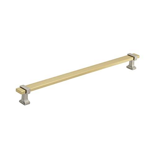 Amerock | Cabinet Pull | Brushed Gold/Satin Nickel | 11-5/16 inch (288 mm) Center to Center | Overton | 1 Pack | Drawer Pull | Drawer Handle | Cabinet Hardware