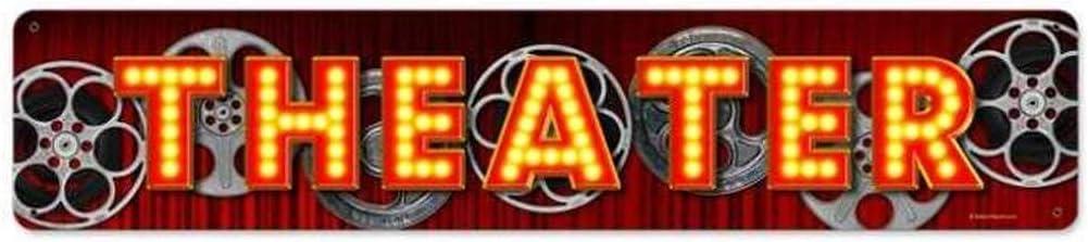 Theater Metal Tin Sign Wall Art Decor for Living Room Vintage Art Coffee Bar Signs Home Decor Gifts Decoration 4 x 16 Inches