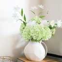 Coferset Light Green Hydrangea Artificial Flowers 3pcs Lifelike Faux Hydrangea Real TouchArtificial Flowers for Outdoors Home Wedding Christmas Office Party Living Room Decoration,22inch