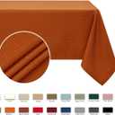 maxmill Weaved Texture Rectangular Tablecloth Water Resistance Antiwrinkle Spillproof Soft Fall Table Cloth for Dining Room, Thanksgiving Parties and Halloween Holiday Dinners, 60 x 108 Inch, Rust