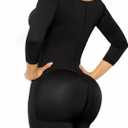 SHAPERX Women's Fajas Colombianas Shapewear Postpartum Tummy Control Arm Slimming Full Body Shaper with Zipper Crotch, L