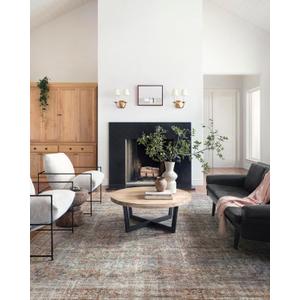 Loloi Chris Loves Julia Jules Collection JUL-05 Lagoon/Brick 5'-0'' x 7'-6'', .13" Pile Height, Area Rug